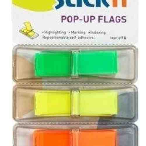 Film index autoadeziv 45 x 12mm, 4 x 40 file/set, cu dispenser, Stickn Pop-up - V/G/P/R"