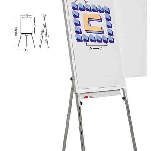 Flipchart magnetic, 105 x 70 cm, cu brate laterale, SMIT Standard Plus