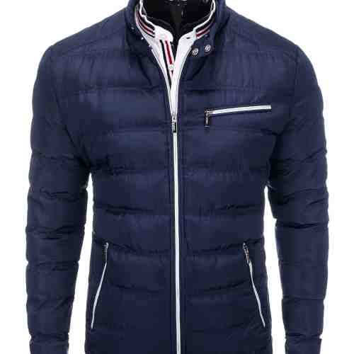 Geaca pentru barbati, bleumarin, de iarna cu fermoar, model regular fit - c209
