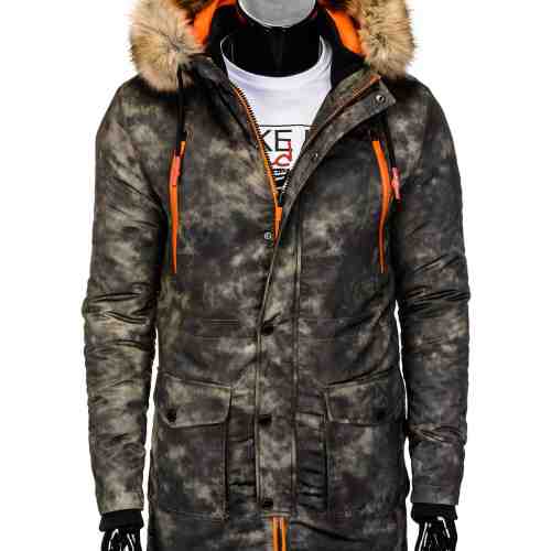 Geaca pentru barbati, de iarna, camuflaj, stil militar, army, impermeabila, fermoar, model slim, buzunare laterale - c300