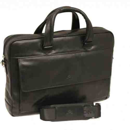 Geanta dama, din piele neagra, pentru laptop, 38 x 28 x 8cm, TONY PEROTTI - Green Collection