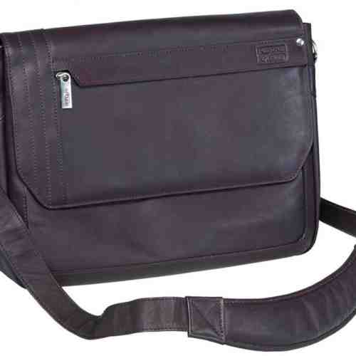 Geanta PIERRE Urban Line, slim, din piele maro, pentru laptop, 28 x 38 x 10cm