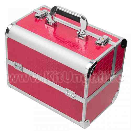 Geanta Produse Cosmetice din aluminium Fraulein38 Fuchsia Pink