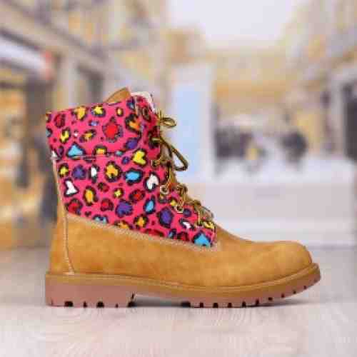 Ghete Dama Fuchsia Animal Print Cod: 379p (CULOARE: Camel, MARIME: 36)