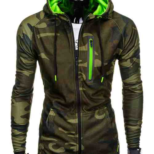 Hanorac pentru barbati, camuflaj verde - B747