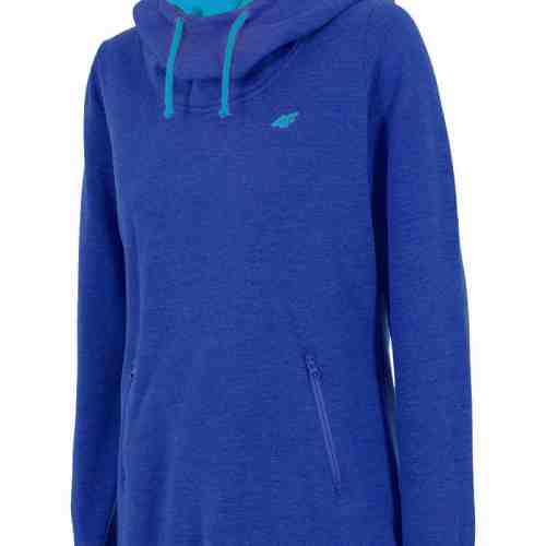 Hanorac sport de dama 4F albastru, detine guler