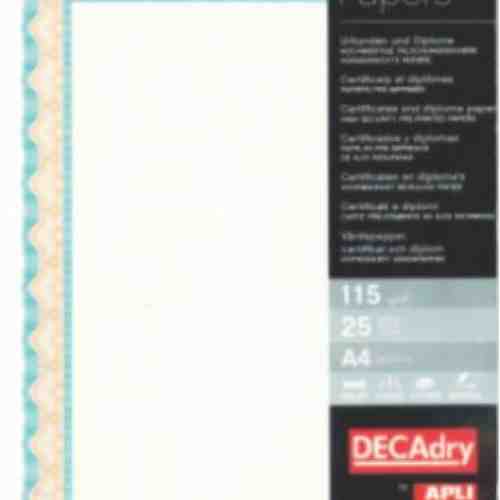 Hartie A4 Diploma DECAdry Spiral OSD4056 115g/mp 25 coli orange/turquaz