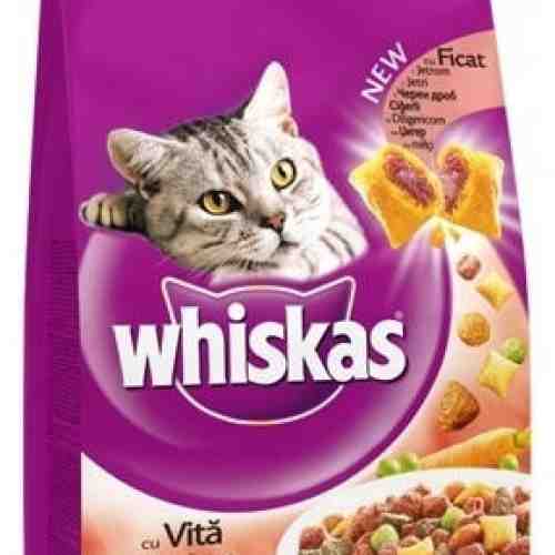 Hrana uscata pentru pisici Whiskas adult cu vita si ficat 300 g