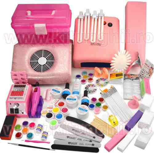 Kit Unghii False cu Gel UV - Promotie #41 + CADOU Geanta Manichiura
