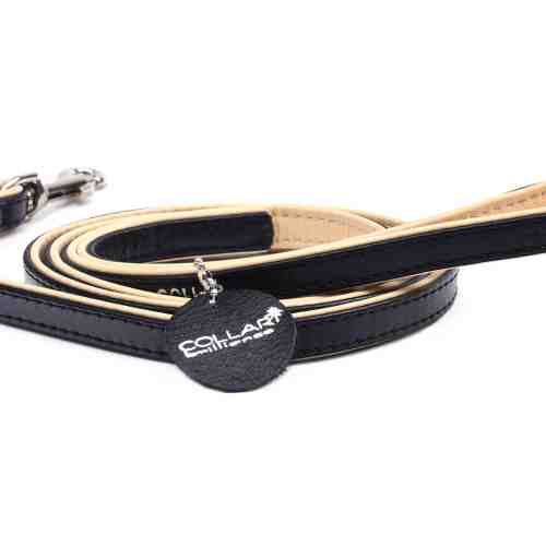 Lesa neagra din piele pentru caini Collar Brilliance 13 mm X 122 cm