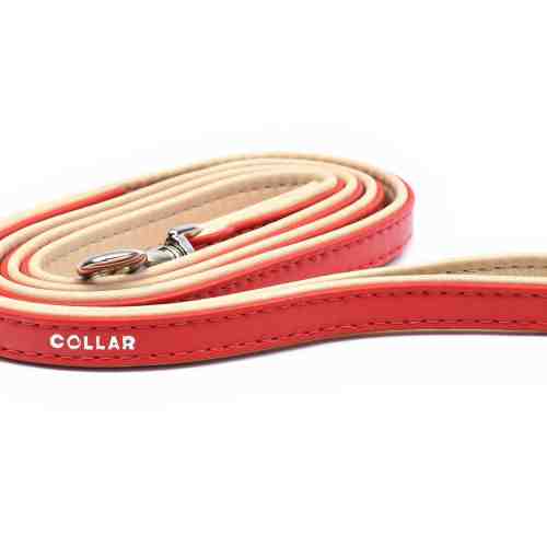 Lesa rosie din piele pentru caini Collar Brilliance 13 mm X 122 cm
