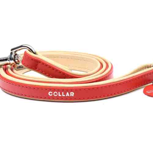 Lesa rosie din piele pentru caini Collar Brilliance 18 mm X 122 cm