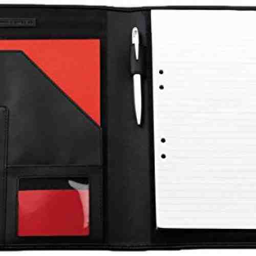 Mapa conferinte A4, imitatie piele neagra, cu buzunare si calculator, PIERRE