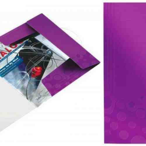 Mapa cu elastic LEITZ Wow, plastic PP - mov metalizat