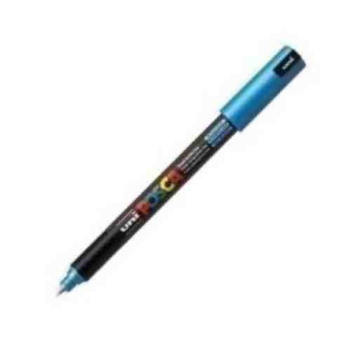 Marker UNI PC-1MR Posca 0,7 mm varf fin metalic albastru metalizat