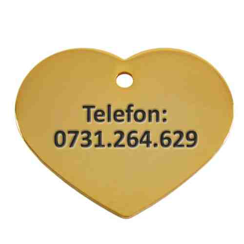Medalion pentru Caini Fashion Inima L Gold