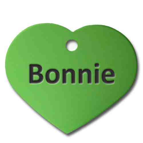 Medalion pentru Caini Lime Green Inima L