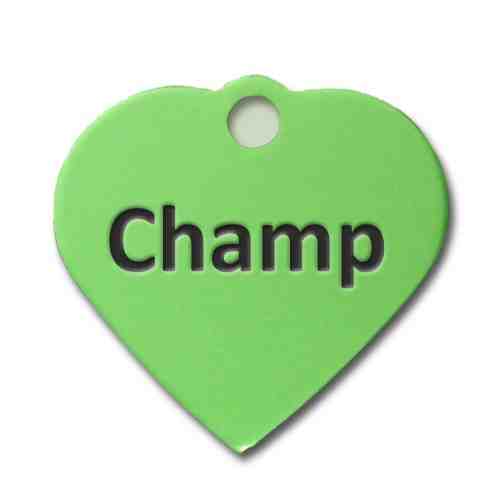 Medalion pentru Caini Lime Green Inima S