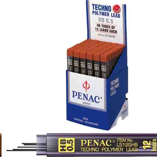 Mine pentru creion mecanic 0,5mm, 12/set, PENAC - HB