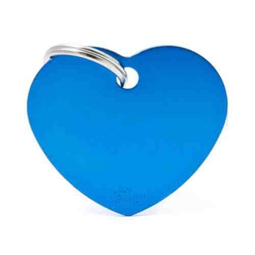 MyFamily Medalion Inima Aluminiu Albastru L