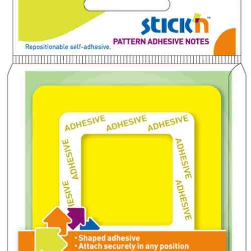 Notes autoadeziv 76 x 76 mm, 50 file, Stick"n - patrat - galben neon