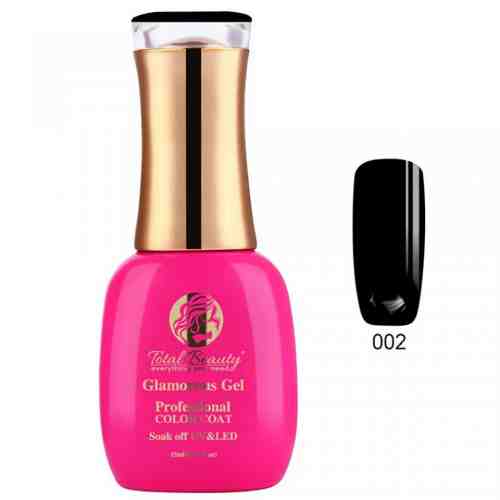 Oja Semipermanenta Glamorous Gel Total Beauty 15ml - #002 Black Touch