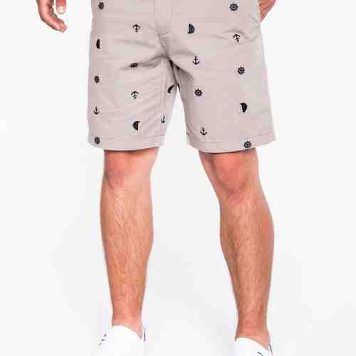 Pantaloni scurti pentru barbati, gri, casual, model de vara, elegant, buzunare laterale - W036