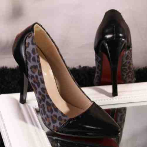Pantofi Animal Print Dama Gri Cod: A314 (CULOARE: Gri, DIMENSIUNE TOC: 10, MARIME: 35)