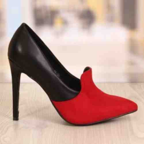 Pantofi Dama Roxana Negru si Rosu Cod: 854 (CULOARE: Negru, DIMENSIUNE TOC: 11, MARIME: 38)