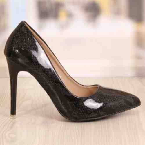 Pantofi Dama Snaked Black Cod: 827 (CULOARE: Negru, DIMENSIUNE TOC: 10, MARIME: 37)