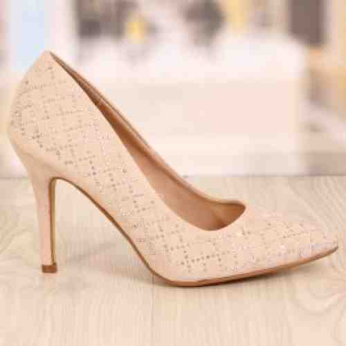 Pantofi Stiletto Bej cu Strasuri Cod: 786 (CULOARE: Bej, DIMENSIUNE TOC: 10, MARIME: 38)