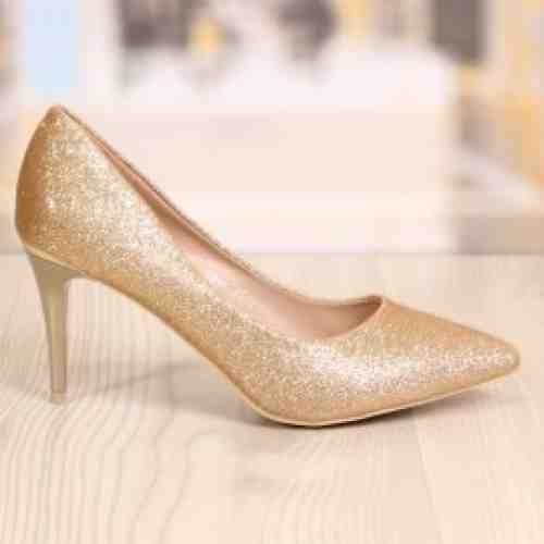 Pantofi Stiletto Marcella Gold Cod: 704 (CULOARE: Auriu, DIMENSIUNE TOC: 8, MARIME: 38)
