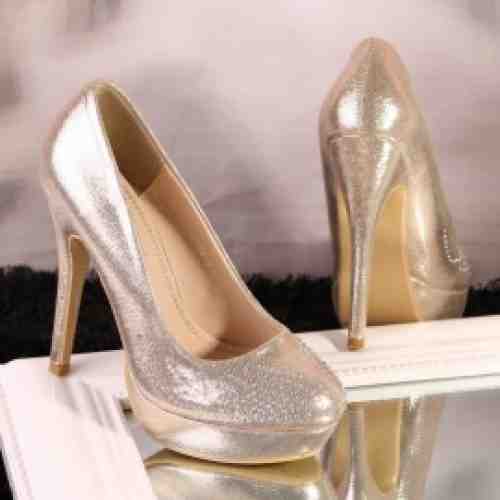 Pantofi Stiletto Miraj Aurii Cod: A377 (CULOARE: Auriu, DIMENSIUNE TOC: 9, MARIME: 40)