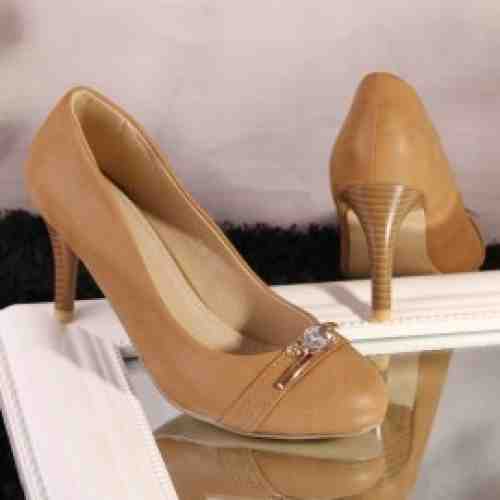 Pantofi Stiletto Rebella Khaki Cod: A420 (CULOARE: Khaki, DIMENSIUNE TOC: 8, MARIME: 41)
