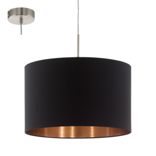 Pendul Eglo PASTERI 60W, Ø380, negru-cupru