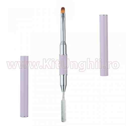 Pensula unghii cu spatula pentru aplicare Polygel Mauve Art