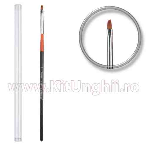 Pensula unghii pentru aplicare gel UV nr.1 cu etui tubular - Orange Brush