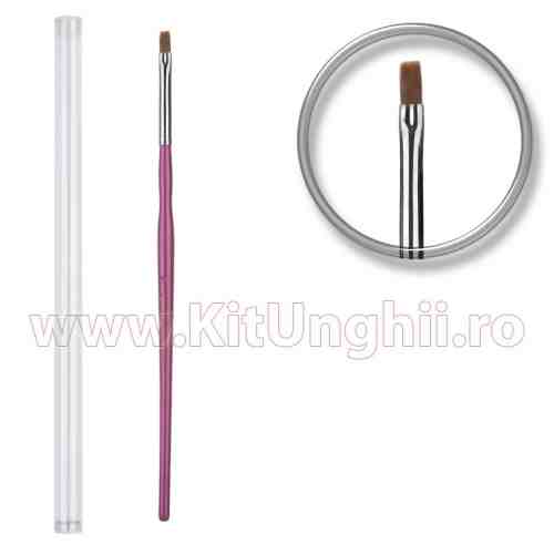 Pensula unghii pentru aplicare gel UV nr.3 cu etui tubular - Misty Purple