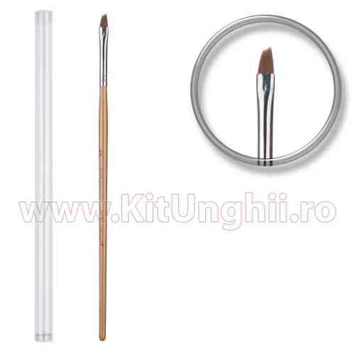 Pensula unghii pentru aplicare gel UV nr.4 cu etui tubular - Deep Carrot