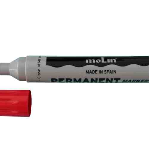 Permanent marker, varf rotund, corp plastic, MOLIN - rosu
