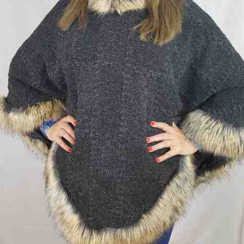 Poncho din lana Sanda 2