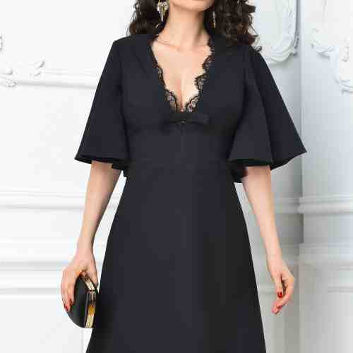 Rochie Artista Ariela neagra de ocazie cu decolteu
