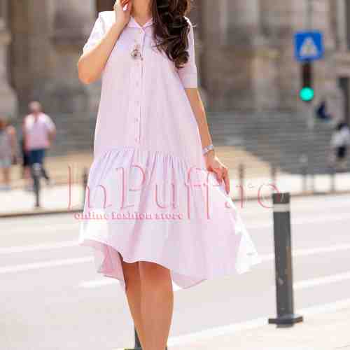 Rochie Pretty Girl lejera cu patratele roz