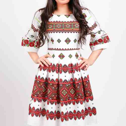 Rochie stilizata cu motive traditionale Laura 2