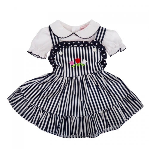Rochita cu dungi si tricou alb
