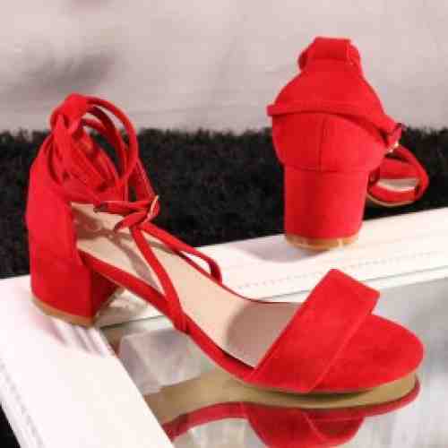 Sandale cu Toc Mic Evelyn Rosii Cod: A130 (CULOARE: Rosu, DIMENSIUNE TOC: 5, MARIME: 38)
