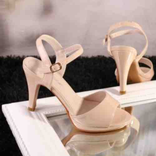 Sandale cu Toc Nude Valentina Cod A227 (CULOARE: Roz, DIMENSIUNE TOC: 9, MARIME: 38)