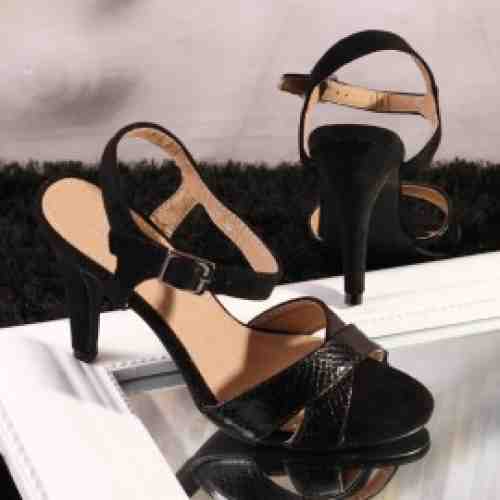 Sandale cu Toc Snake Negre Cod: A165 (CULOARE: Negru, DIMENSIUNE TOC: 10, MARIME: 39)