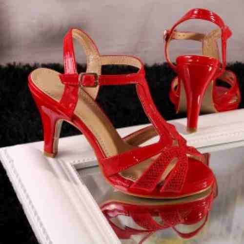 Sandale cu Toc Torino Rosii Cod A242 (CULOARE: Rosu, DIMENSIUNE TOC: 9, MARIME: 41)