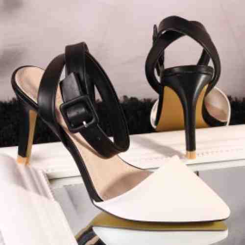 Sandale Dama Alb Negru Cod: A325 (CULOARE: Alb, DIMENSIUNE TOC: 9, MARIME: 41)